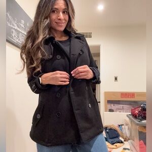 Torrid Fleece Black Peacoat